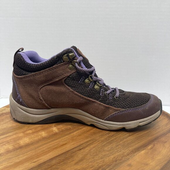 Vionic Cypress Brown Suede Purple Hiking Boot Sneaker Shoes Women's Size 8.5 - Picture 15 of 16